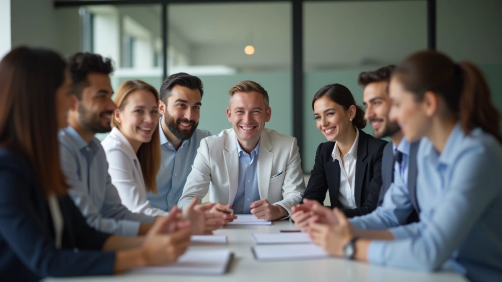 Team having a productive meeting