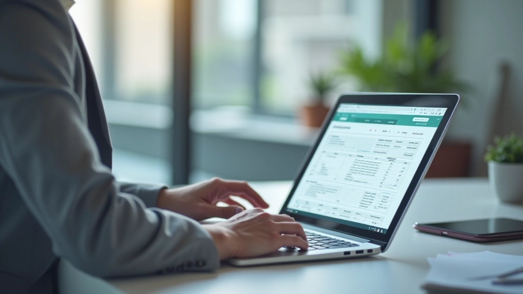 Laptop displaying tax calculation spreadsheet with income figures and tax computation breakdown for Malaysian income