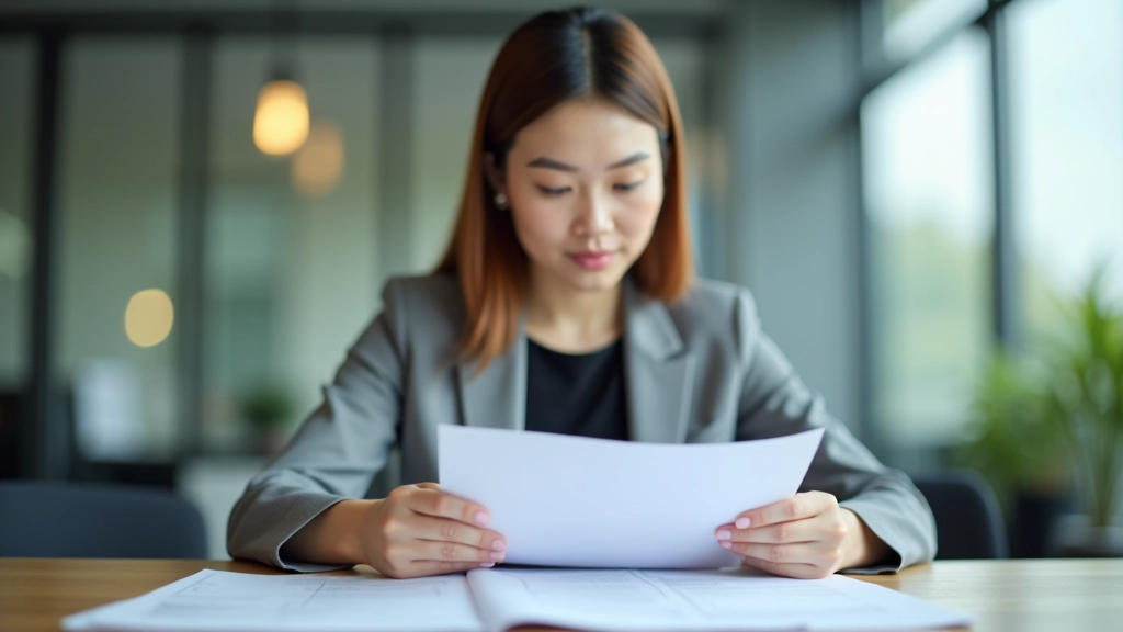 Person reviewing tax documents at desk